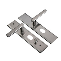 Ensemble de poignées de porte en acier inoxydable de sécurité, avec serrure à levier Euro pour porte intérieure, cylindre de serrure à mortaise 6860, corps de serrure et 5 clés