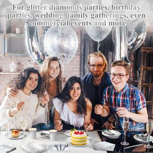 Silver Glitter Diamond Paper <b>Plates</b> Cups Napkins Cutlery Set For Wedding Birthday Party <b>Disposable</b> Tableware Kit - Product Image 4