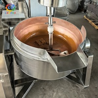 Mélangeur planétaire entièrement automatique, cuiseur à sucre, cuve de cuisson industrielle en cuivre à enveloppe pour la fabrication de bonbons, de caramel, de confiture et de sirop