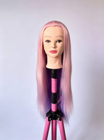 Tête de mannequin d'entraînement en fibres synthétiques pour la coiffure, la coupe, le décoloration, le tressage, le coiffage et la pratique de la cosmétologie
