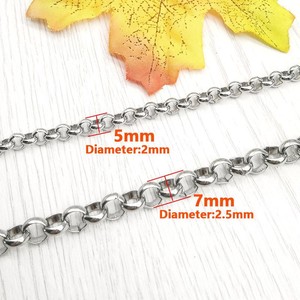 Cadena redonda de acero inoxidable, cadena BL, cadena cruzada, cadena decorativa, collar para ropa, cadena para suéter - Product Image 3