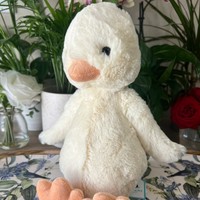 Peluche Canard Super Douce, Poupée Canard Jaune en Coton PP, Technique Broderie, Doudou, Cadeau pour Enfants