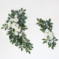 Décor avec Simulation de fleurs pour mariage, arc d'arrière-plan, décoration de zone d'accueil, coin suspendu, Arrangement de porte ronde, joli