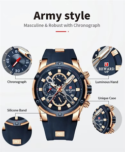 REWARD Relojes Nuevos para Hombre, Reloj de Marca con Esfera Grande, Reloj de Pulsera Deportivo de Cuarzo con Correa de Silicona, Cronógrafo Deportivo - Product Image 5
