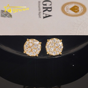 USA Warehouse Fast Shipping Sterling Silver 925 Iced Out VVS Moissanite Lb Diamond <strong>Fine</strong> Jewelry Stud <strong>Earrings</strong> - Product Image 5