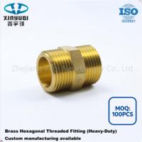 Raccord hexagonal en laiton, filetage mâle x mâle, connecteur de plomberie, raccord de tuyauterie en laiton pour chauffe-eau, compresseur d'air
