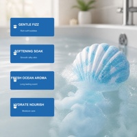 Bombe de bain effervescente OEM ODM Ocean Bath Bomb Fizzy Ball 70g, étiquette privée personnalisée, hydratante, adoucissante, coffret cadeau spa