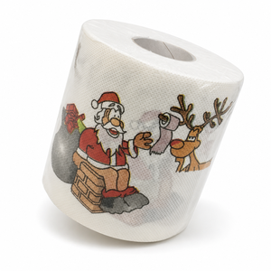 Custom Brand <b>Christmas</b> Santa Reindeer Pattern <b>Toilet</b> Tissue Standard Roll Soft Virgin Wood Pulp Bac Ninh - Product Image 1