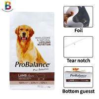 Sachet personnalisé pour aliments pour animaux de compagnie, pochette verticale en aluminium avec fermeture éclair refermable, qualité alimentaire