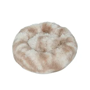 Suppliers large luxury ultra cushion brown plush indoor sofa washable calming donut cuddler pet funny dog fluffy bed