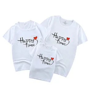 Camisetas de manga corta con estampado personalizado para padres e hijos, ropa de algodón de cuello redondo para Familia