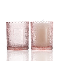 Porte-bougies en verre de luxe personnalisés avec logo, 250 ml, blanc, rose, violet, gris, lanternes uniques en verre iridescent, pot à bougie en verre