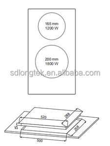 Table de cuisson en céramique encastrée <span class=keywords><strong>Domino</strong></span> 2 zones 30 cm pour appareils de cuisine - Product Image 2