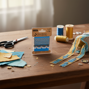 Nastri in pizzo Ilan 5,5 cm x 0,5 m colore oro per artigianato e decorazioni - Product Image 2