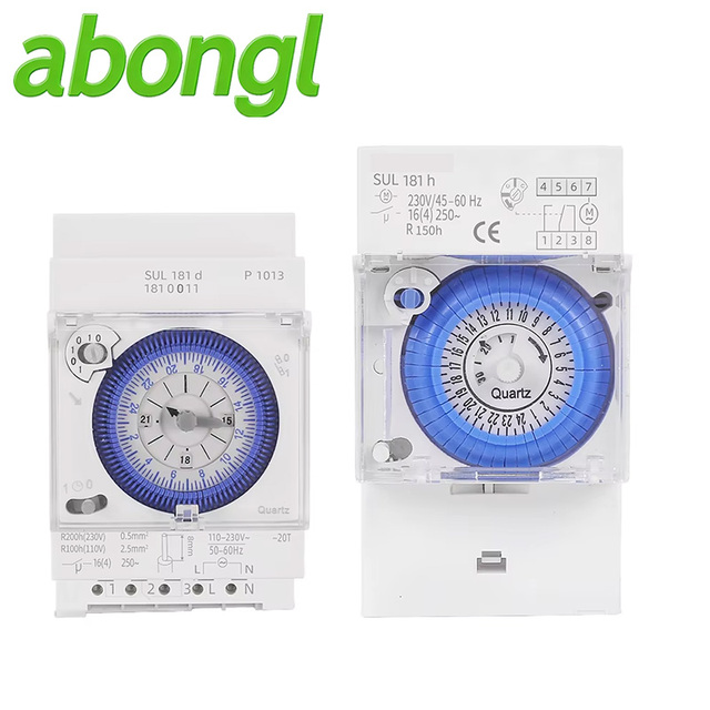 Abongl Good Price 24Hour Auto off 250V 16A Analog Mechanical Weekly Time Control Switch SUL180h Timer with Battery IP44 Copper