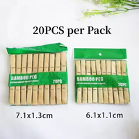 Sac suspendu personnalisé ECO JFB 2025 OEM 6cm 7cm épingle à linge en bois de bambou pince à linge pinces Pinzas pinces à linge en bois pour vêtements