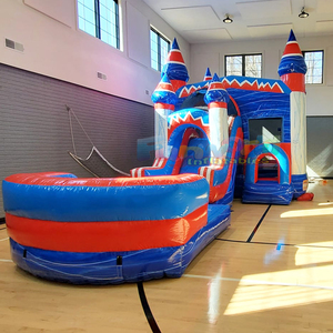 Castillo inflable comercial para niños, con tobogán, para fiestas al aire libre, se puede usar en seco o mojado. - Product Image 2