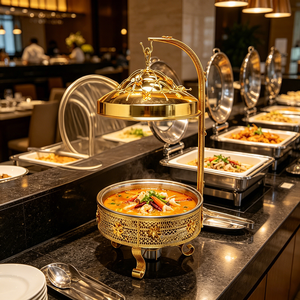 FLEY Chauffe-Plat Moderne 8L en Acier Inoxydable – Économique pour Buffets, Traiteurs et Restaurants - Product Image 3