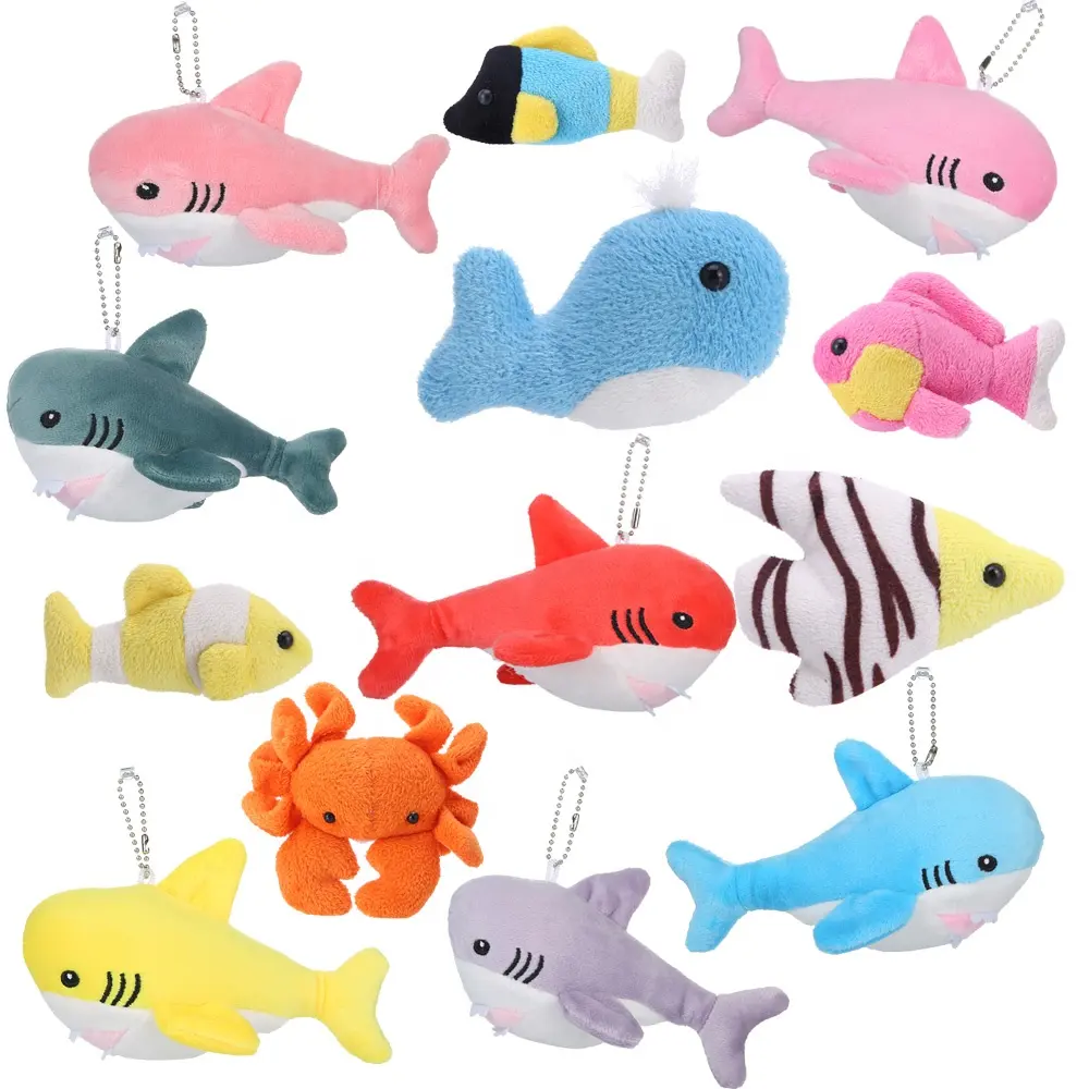 ของเล่นตุ๊กตาสัตว์ทะเลเต่าฉลามของเล่นปรับแต่งได้พวงกุญแจตุ๊กตาน่ารักสำหรับเครื่องกรงเล็บขายส่ง