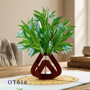 Snowdrop Flower 3D Pop-Up <b>Paper</b> Cutting Handmade <b>Paper</b> Art Wedding Thanksgiving Gift <b>Card</b> Offset Printing Vietnam Hanoi - Product Image 1