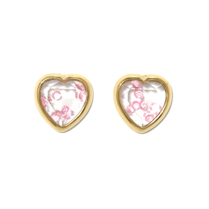 Heart Shape <b>Stud</b> <b>Earrings</b> PVD Gold Plating 316L Stainless Steel Sustainable Resistant Fashion Jewelry - Product Image 2
