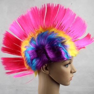 Arco Iris Mohawk peluca para hombres mujeres desfile loco disfraz peluca fiesta moda colorida peluca Unisex Festival carnaval accesorios para el cabello - Product Image 2