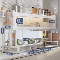 Geschirr trockner Rack Bestecks chrank Küchen arbeits platte Spice Organizer Geschirr trockner Regal Metall Lagerhalter & Gestelle Kohlenstoffs tahl