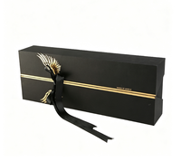 Boîte cadeau magnétique noire et or de luxe, boîte cadeau rigide pliable avec logo personnalisé pour les cadeaux de mariage et de fêtes