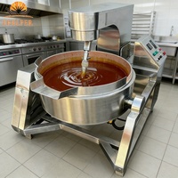 Industriële koperen pot kookmachine automatische kantelbare mixer motor kern voor snoep suiker chocolade bakkerij CE gecertificeerd