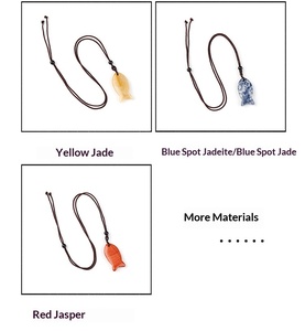 Petit collier pendentif en forme de poisson avec cordelette, accessoires de bijoux DIY à polir et à finir, thème animal, plusieurs couleurs au choix - Product Image 6