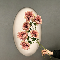 Roses artificielles à longue tige de haute qualité, toucher réel en latex, 3 têtes, roses en spray pour mariage, Saint-Valentin, décoration de fête à domicile