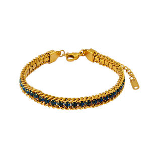 新しいファッションテニスチェーンブレスレットエレガントライトラグジュアリーカラフルジルコンブレスレットバングル18 Kゴールドメッキステンレススチール - Product Image 2