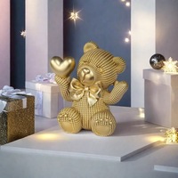 Sculpture en résine d'ours créative en perles, décoration pour salon, armoire à vin, entrée, meuble TV, artisanat de bureau pour nouvelle maison