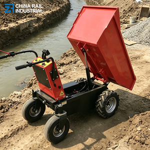 Mini-dumper électrique <span class=keywords><strong>à</strong></span> 4 roues, <span class=keywords><strong>à</strong></span> batterie, avec fonction de basculement manuel, chariot <span class=keywords><strong>à</strong></span> benne basculante électrique pour la construction, la ferme et le jardin - Product Image 5