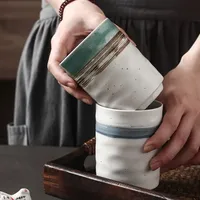 Tasse à thé en céramique de style japonais, faite à la main, en poterie rustique, tasse à eau domestique, vente en gros, personnalisable