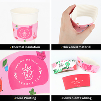 Manchon de tasse à café écologique, biodégradable et recyclable en carton ondulé, avec logo personnalisé imprimé pour les magasins de boissons chaudes
