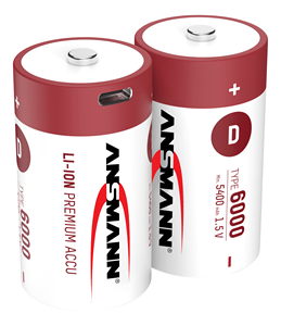 حزمة 2 ، سعة عالية ، شحن سريع ، نوع li-ion D v ، بطارية ليثيوم محمولة - Product Image 1