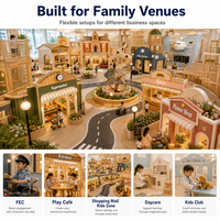 Equipo de juegos infantiles para interiores, modular, multinivel, con diseño de ciudad y circuito de carreteras, para escaparates, estándar EN1176, Play Cafe