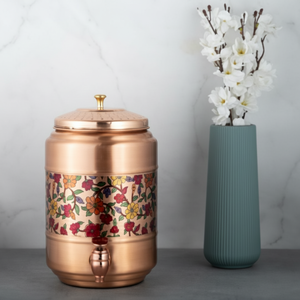 Distributeur d'eau en cuivre de style rustique fabriqué à la main avec robinet artisanal de qualité supérieure pour les fêtes en plein air à Low Coast par AALIYAN IMPEX - Product Image 1