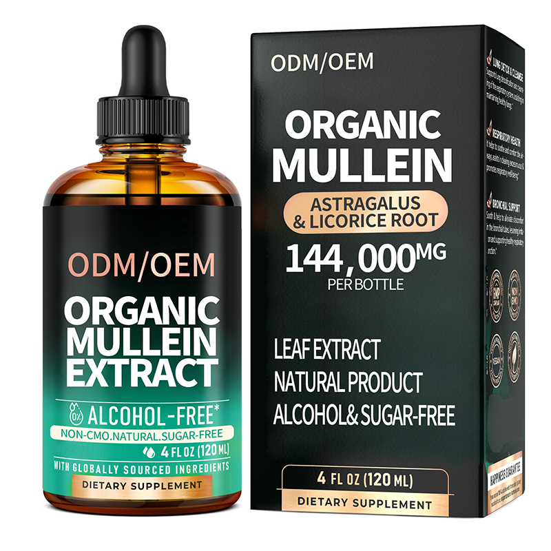 Mullein Leaf Extract Supplement Private Label Organic Mullein Herb Fast Drop Detox Mullein Drops For Lungs