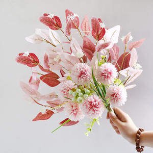 Arrangement de <span class=keywords><strong>fleurs</strong></span> artificielles en soie pour la décoration intérieure du salon, de la salle à manger, art floral esthétique, bouquet avec vase - Product Image 6