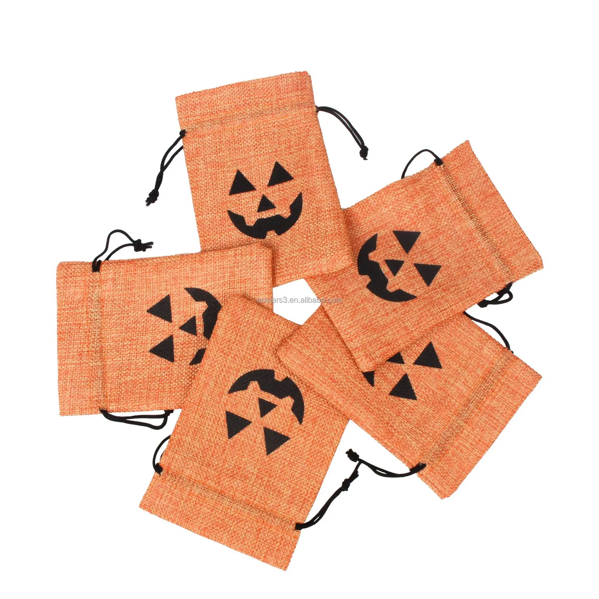 Halloween Quà Tặng Dây Kéo Túi bán buôn tùy chỉnh linen dây kéo túi