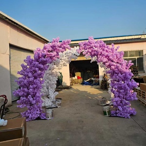 Archi di Fiori di Ciliegio Artificiali Giapponesi Viola, 100cm, in Fibra di Vetro e Seta, Ecologici e Durevoli, per Interni ed Esterni, Matrimoni - Product Image 2