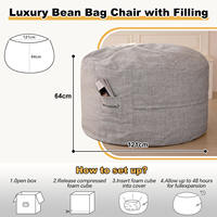 Hochwertiger Outdoor-Leinen-Olefin-Stoff 4FT Wasserdichter Sitzsack-Sofa-Stuhl Luxuriöse Outdoor-Sonnenliege