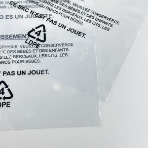Customized Transparent PE Self Adhesive Bags With Printed Warning Messages Resealable For Clothing And Shoes Packaging - Product Image 2