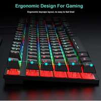 Set Keyboard dan Mouse dengan Nuansa Mekanis untuk Komputer Desktop dan Laptop Gaming Versi Berkabel