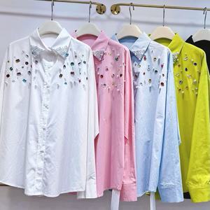 Eleganti Camicie con Perle per Donne, Bluse Larghe a Maniche Lunghe, Moda Y2k, Nuovi Top <span class=keywords><strong>Chic</strong></span> Femminili, <span class=keywords><strong>Abbigliamento</strong></span> <span class=keywords><strong>Donna</strong></span> - Product Image 1