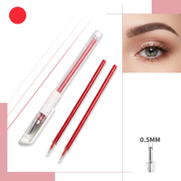 Stylo de Marquage Cutané Professionnel pour Maquillage Permanent (PMU) et Microblading des Sourcils, Pointe Précise de 0,5 mm, Encre Non Toxique, pour Positionnement et Cartographie Cutanée