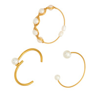 Bracelet ouvert rétro en laiton, bijoux minimalistes élégants plaqués or 18 carats