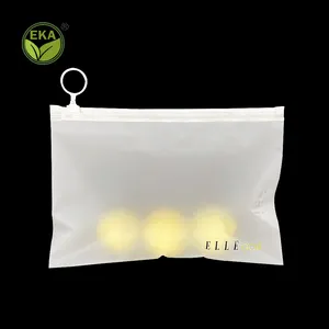 high quality customized printed 100% biodegradable bag compostable PLA cornstarch ziplock zipper bag with ring slider